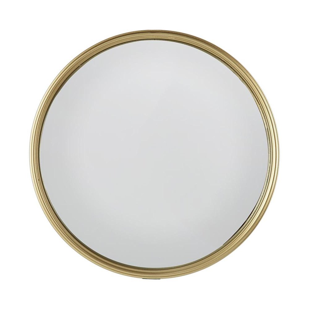 10" Gold Round Iron Textured Framed Accent Mirror
