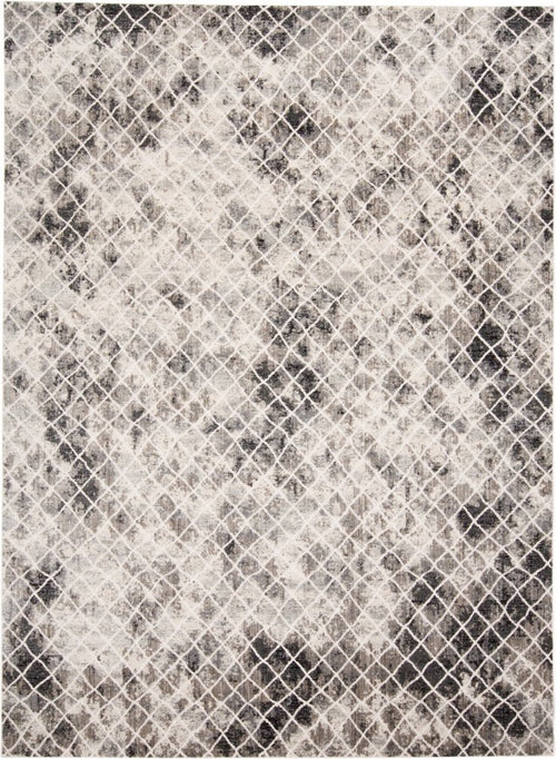 10' X 14' Ivory Gray And Taupe Abstract Stain Resistant Area Rug