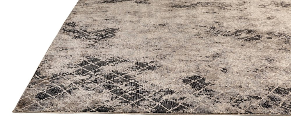 10' X 14' Ivory Gray And Taupe Abstract Stain Resistant Area Rug