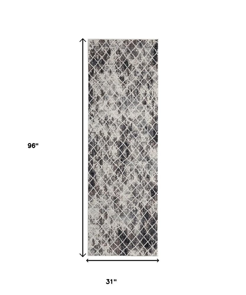 10' X 14' Ivory Gray And Taupe Abstract Stain Resistant Area Rug