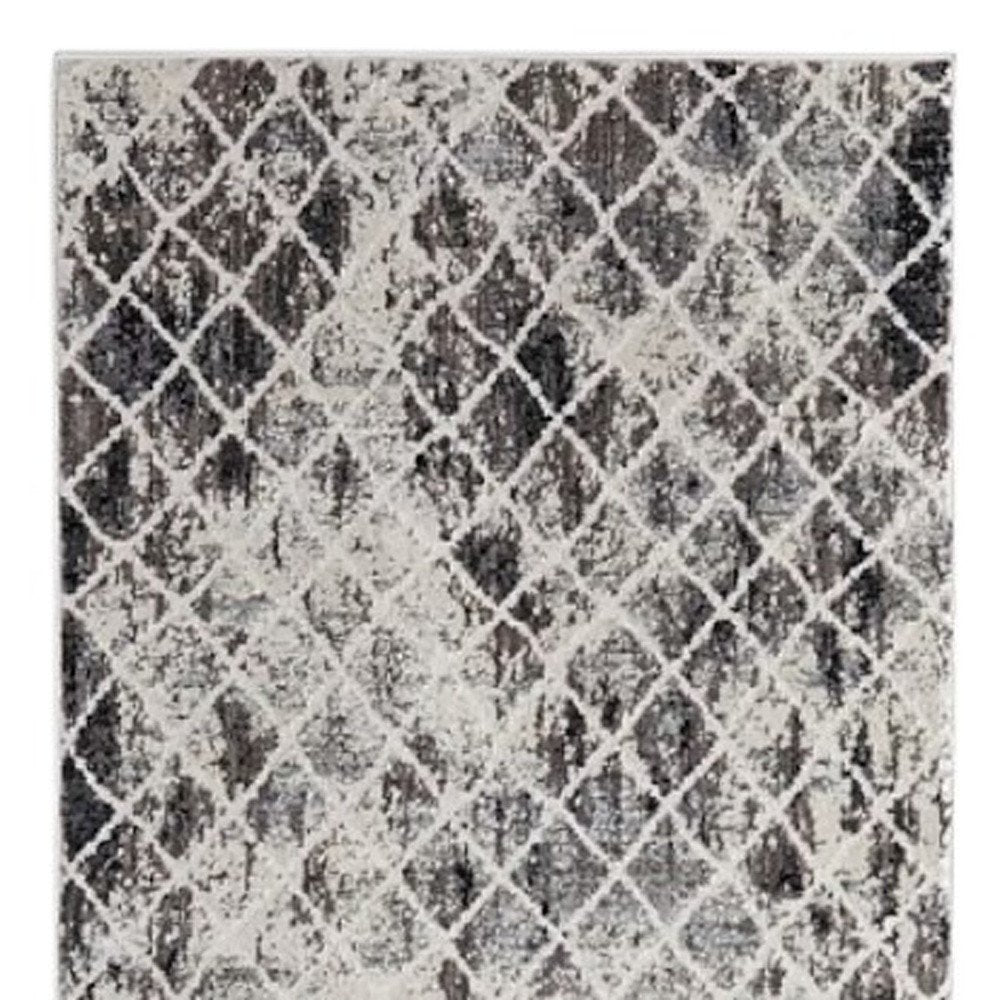 10' X 14' Ivory Gray And Taupe Abstract Stain Resistant Area Rug