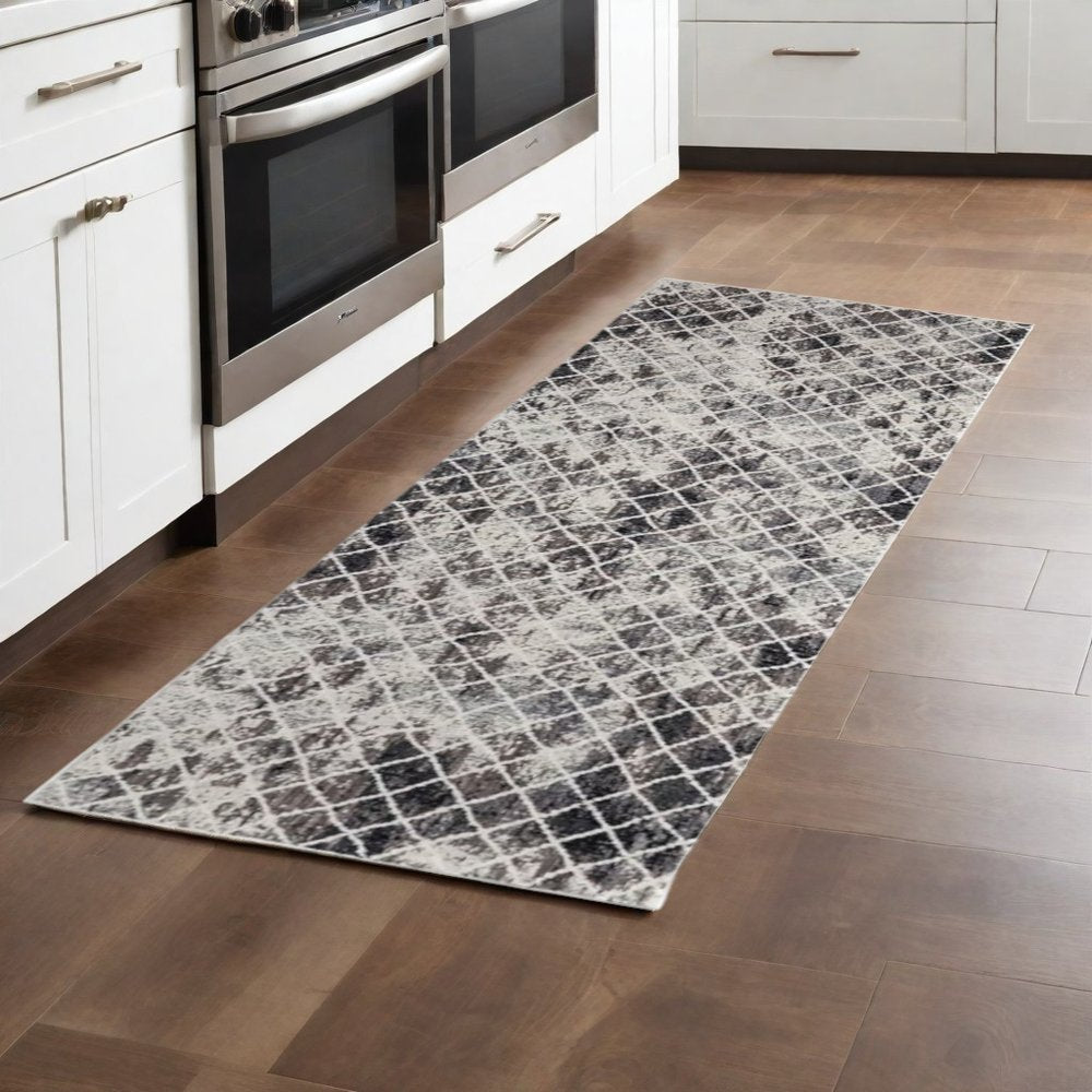 10' X 14' Ivory Gray And Taupe Abstract Stain Resistant Area Rug