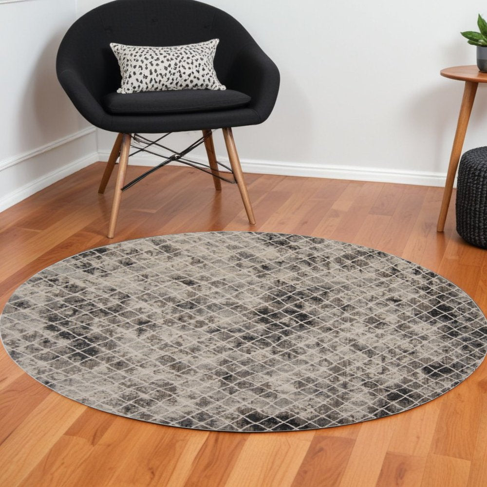 10' X 14' Ivory Gray And Taupe Abstract Stain Resistant Area Rug