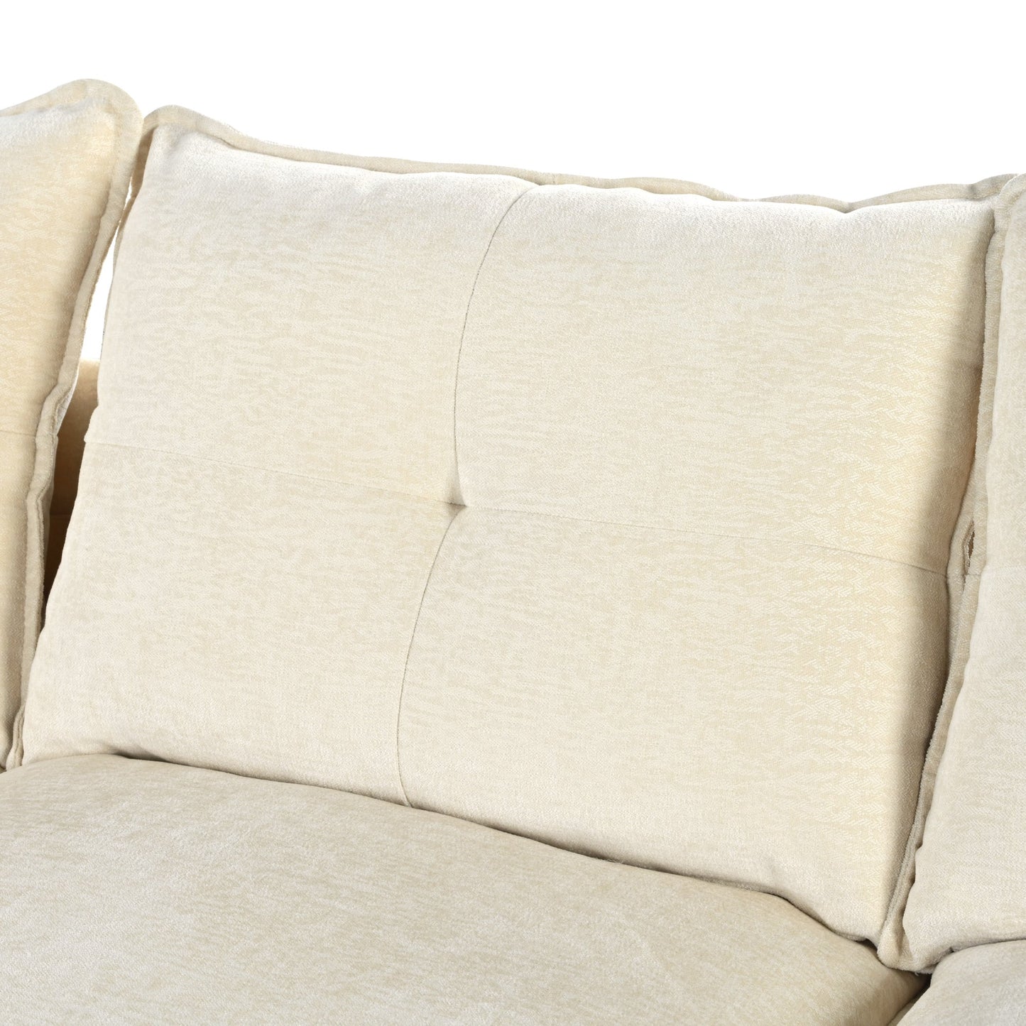 U-Shaped Chenille Sectional Sofa with Adjustable Armrest Pillows -