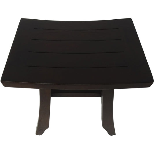 14" Brown Teak Shower Bench