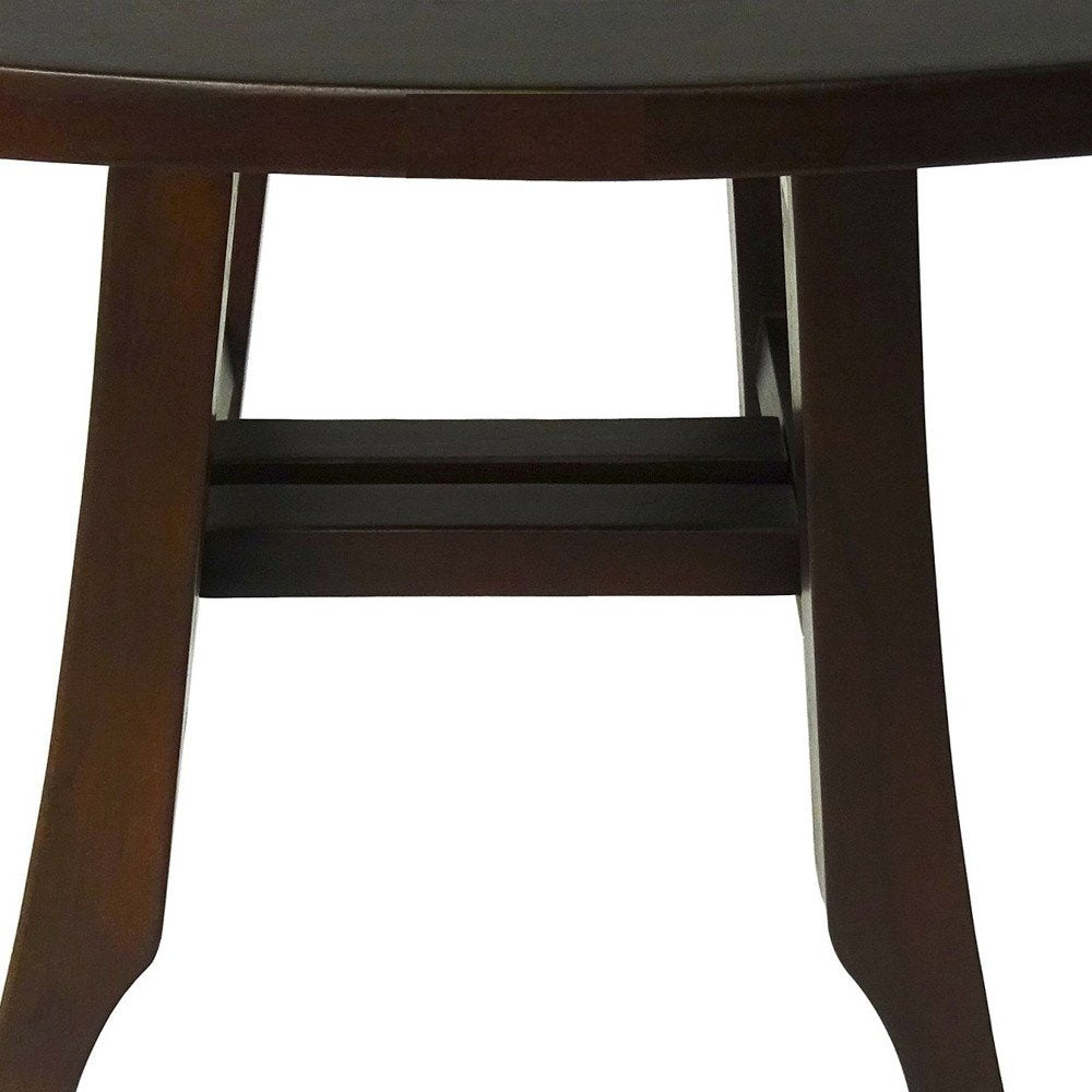 14" Brown Teak Shower Bench