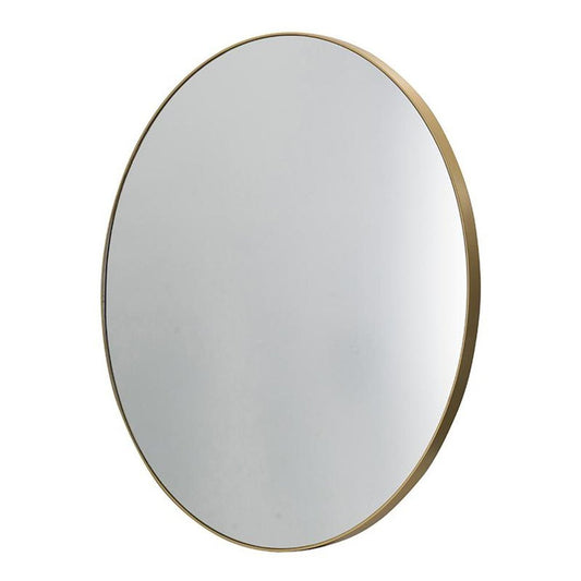 30" Gold Round Wood Framed Accent Mirror