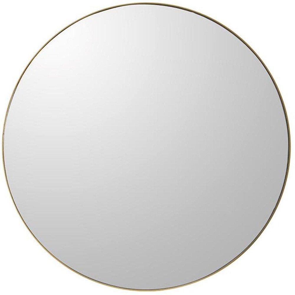 30" Gold Round Wood Framed Accent Mirror