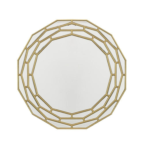35" Gold Round Framed Accent Mirror