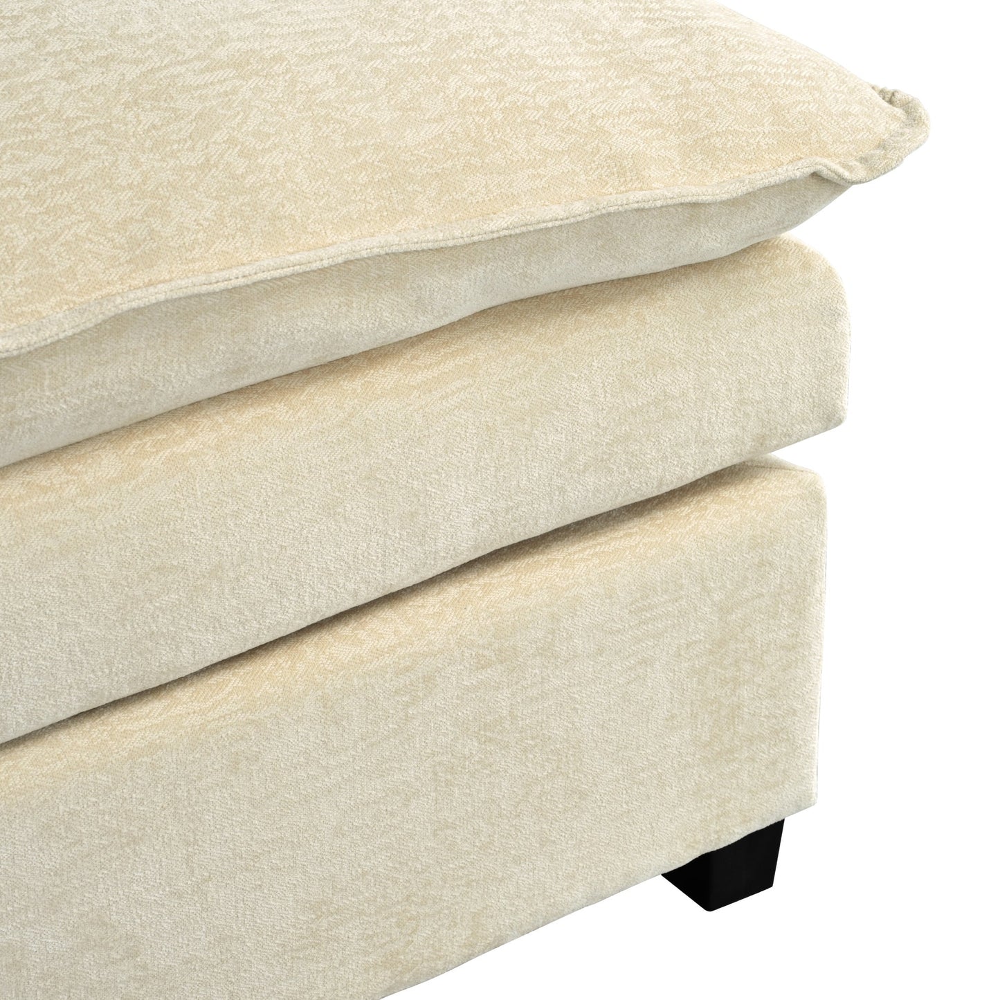 U-Shaped Chenille Sectional Sofa with Adjustable Armrest Pillows -