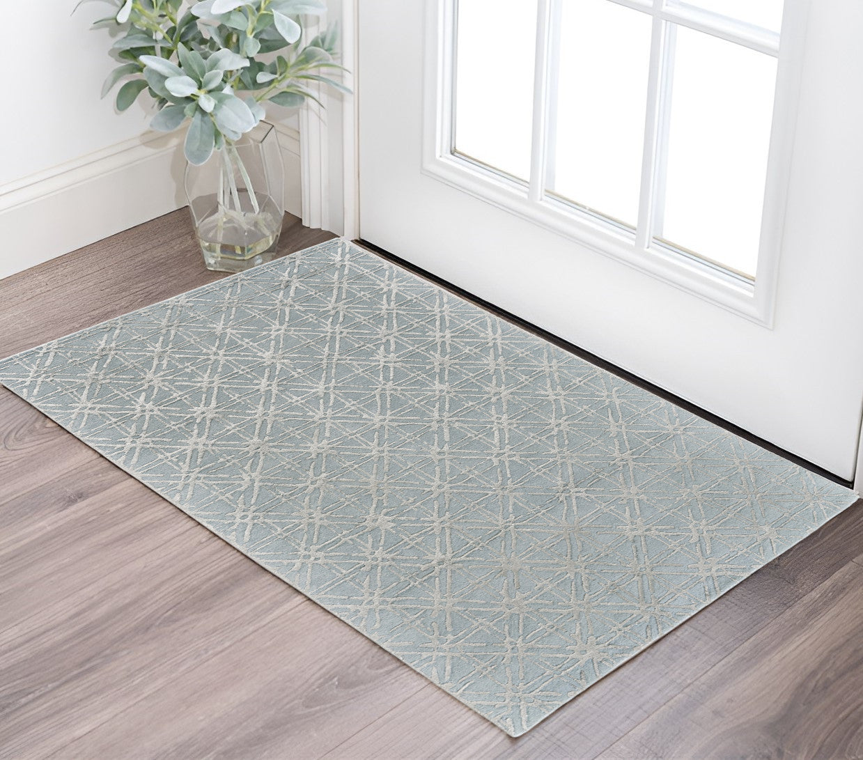 8' X 11' Taupe Ivory And Tan Wool Abstract Tufted Handmade Area Rug