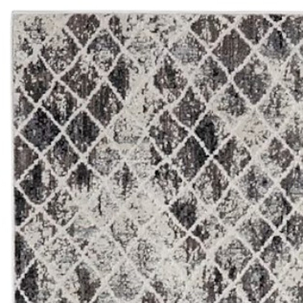 10' X 14' Ivory Gray And Taupe Abstract Stain Resistant Area Rug