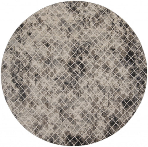 10' X 14' Ivory Gray And Taupe Abstract Stain Resistant Area Rug