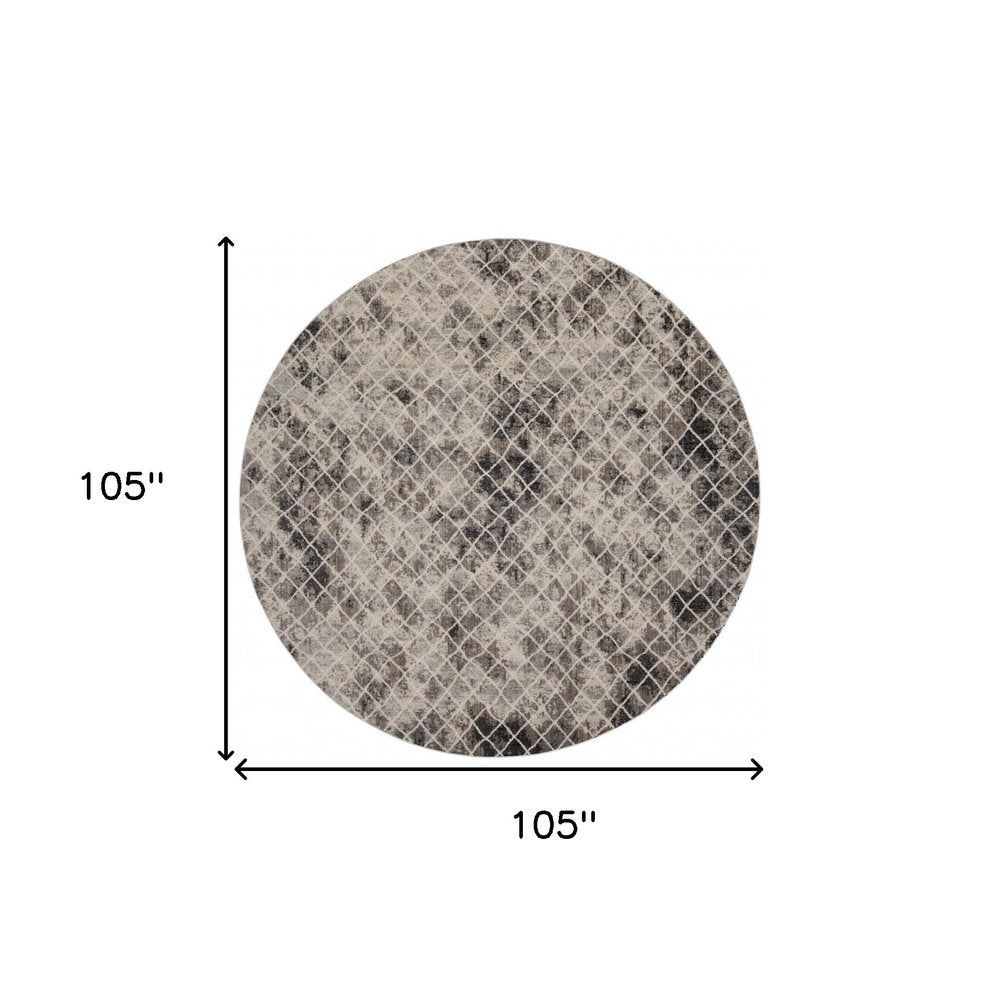 10' X 14' Ivory Gray And Taupe Abstract Stain Resistant Area Rug