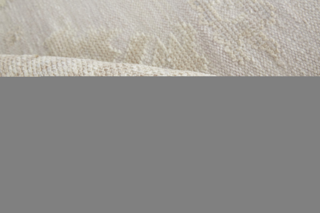 4' X 6' Tan Ivory And Orange Floral Hand Knotted Stain Resistant Area