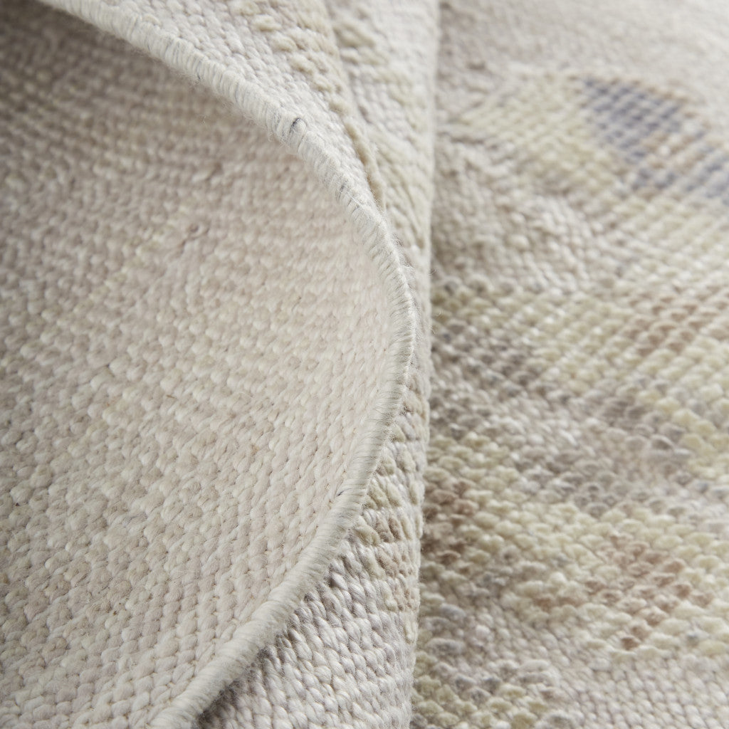 4' X 6' Tan Ivory And Orange Floral Hand Knotted Stain Resistant Area