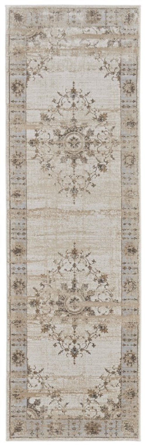 9' X 12' Tan Brown And Gray Oriental Distressed Area Rug