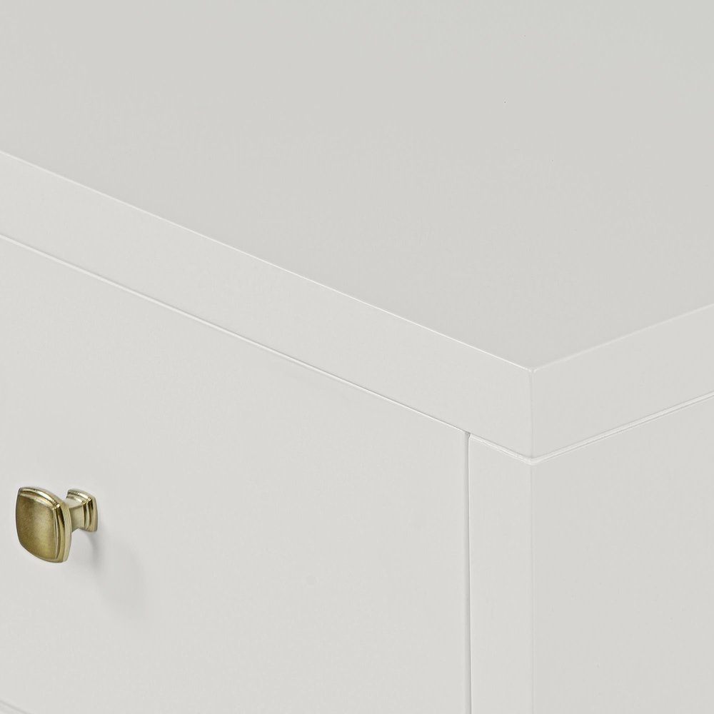 19" White Solid and Manufactured Wood Two Drawer Nightstand