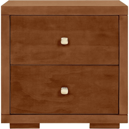 19" White Solid and Manufactured Wood Two Drawer Nightstand