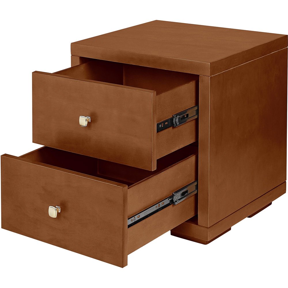 19" White Solid and Manufactured Wood Two Drawer Nightstand