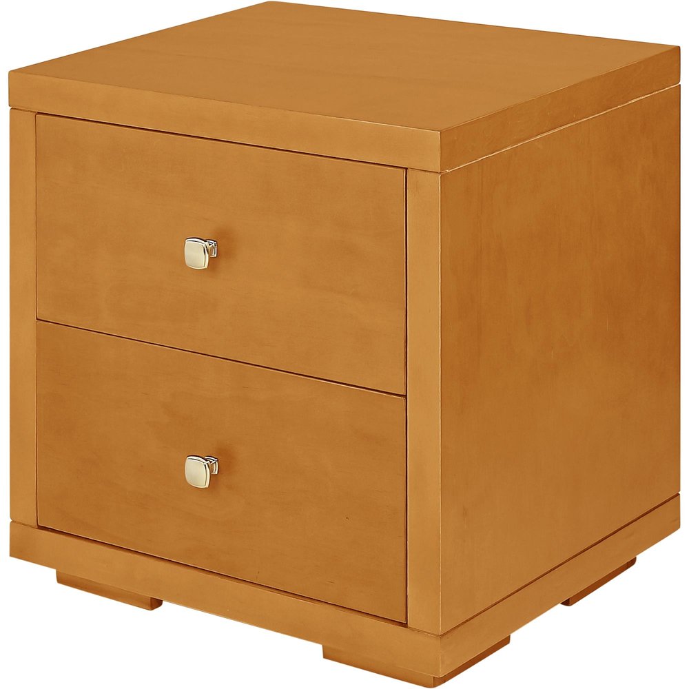 19" White Solid and Manufactured Wood Two Drawer Nightstand