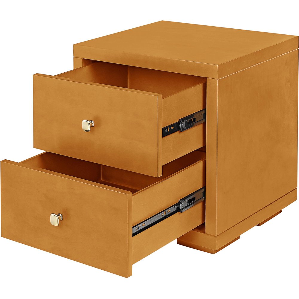 19" White Solid and Manufactured Wood Two Drawer Nightstand