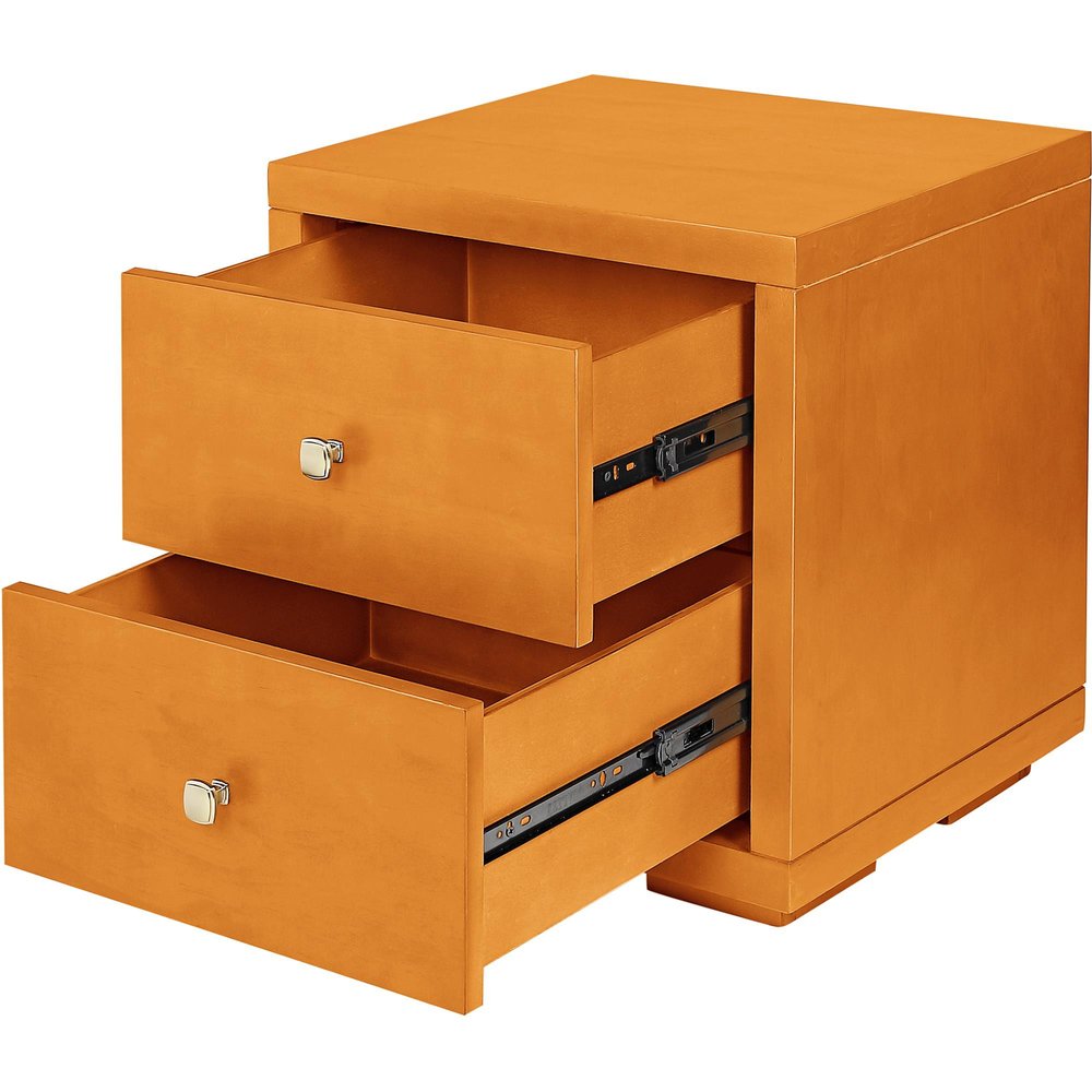 19" White Solid and Manufactured Wood Two Drawer Nightstand