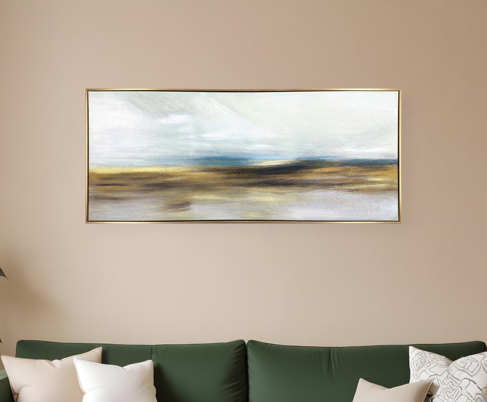 The Horizon Gold Floater Frame Painting Wall Art
