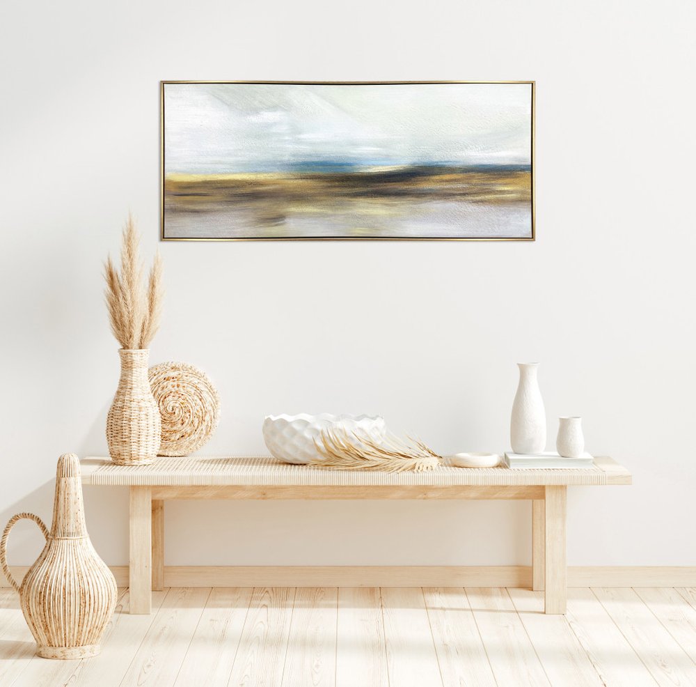 The Horizon Gold Floater Frame Painting Wall Art