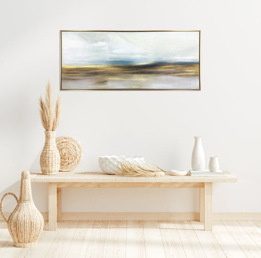 The Horizon Gold Floater Frame Painting Wall Art
