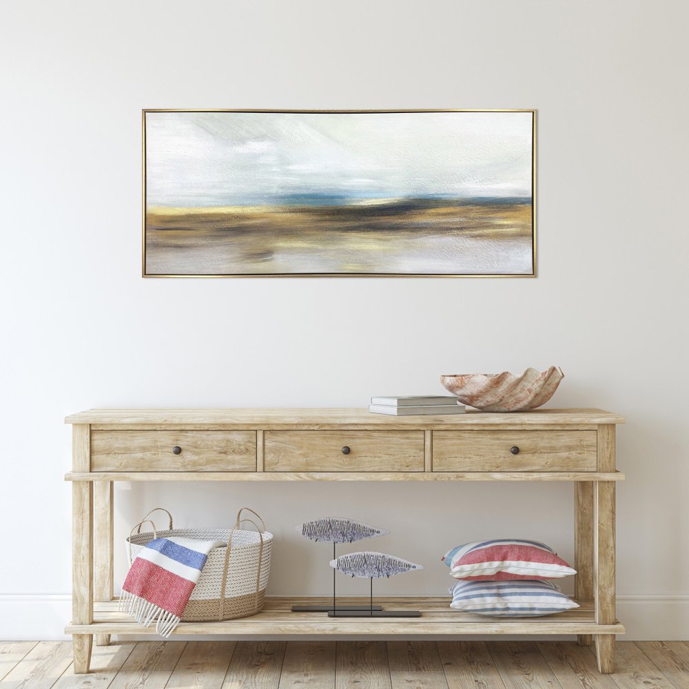 The Horizon Gold Floater Frame Painting Wall Art