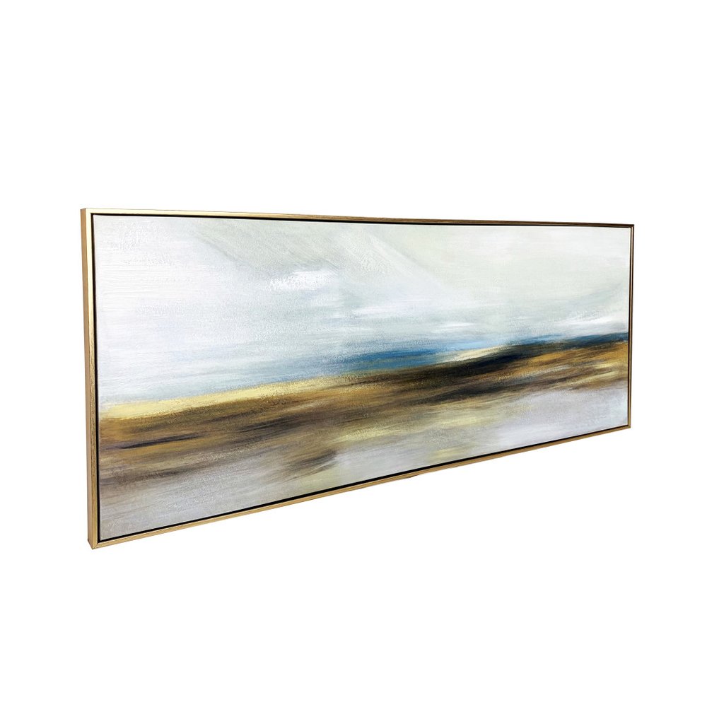 The Horizon Gold Floater Frame Painting Wall Art