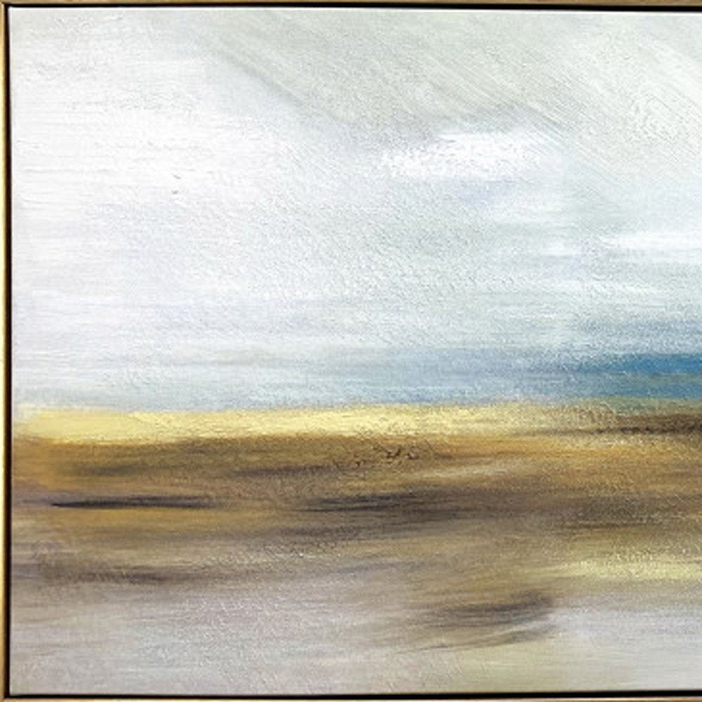 The Horizon Gold Floater Frame Painting Wall Art