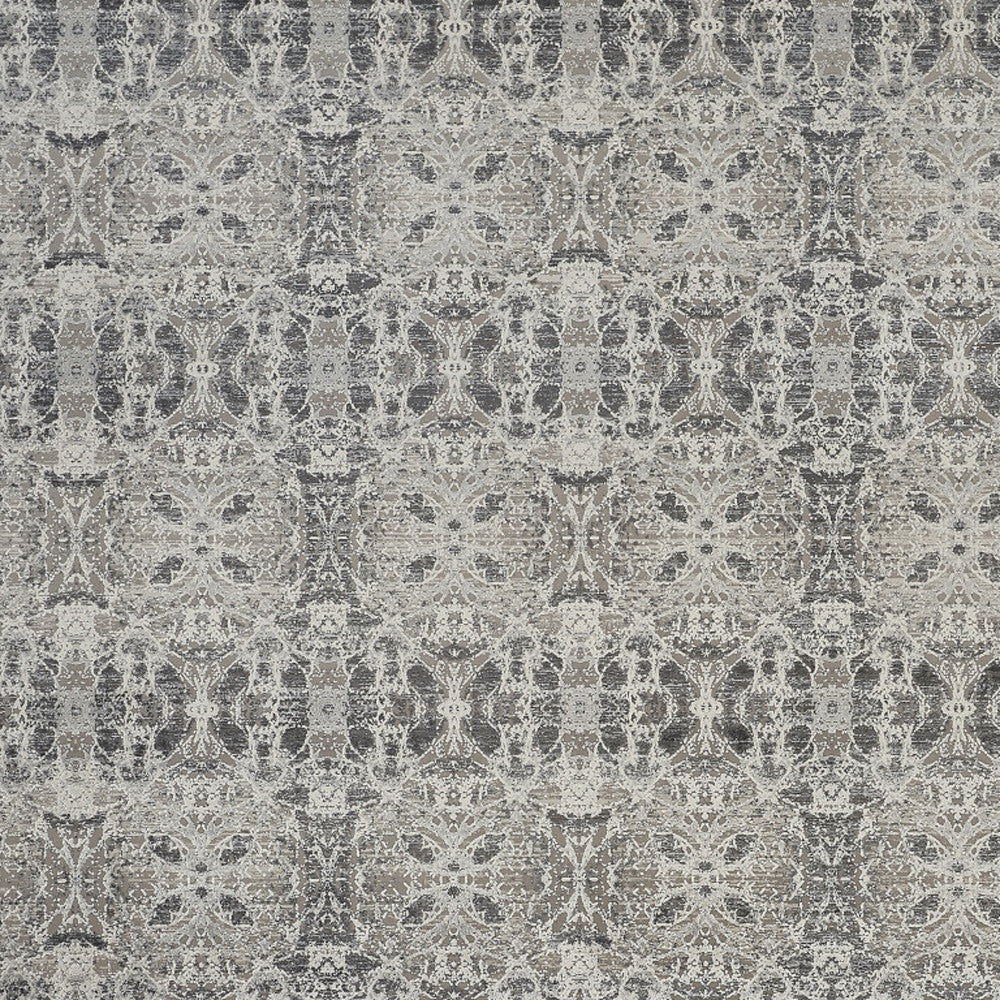 3' X 5' Ivory Taupe and Gray Oriental Power Loom Area Rug With Fringe