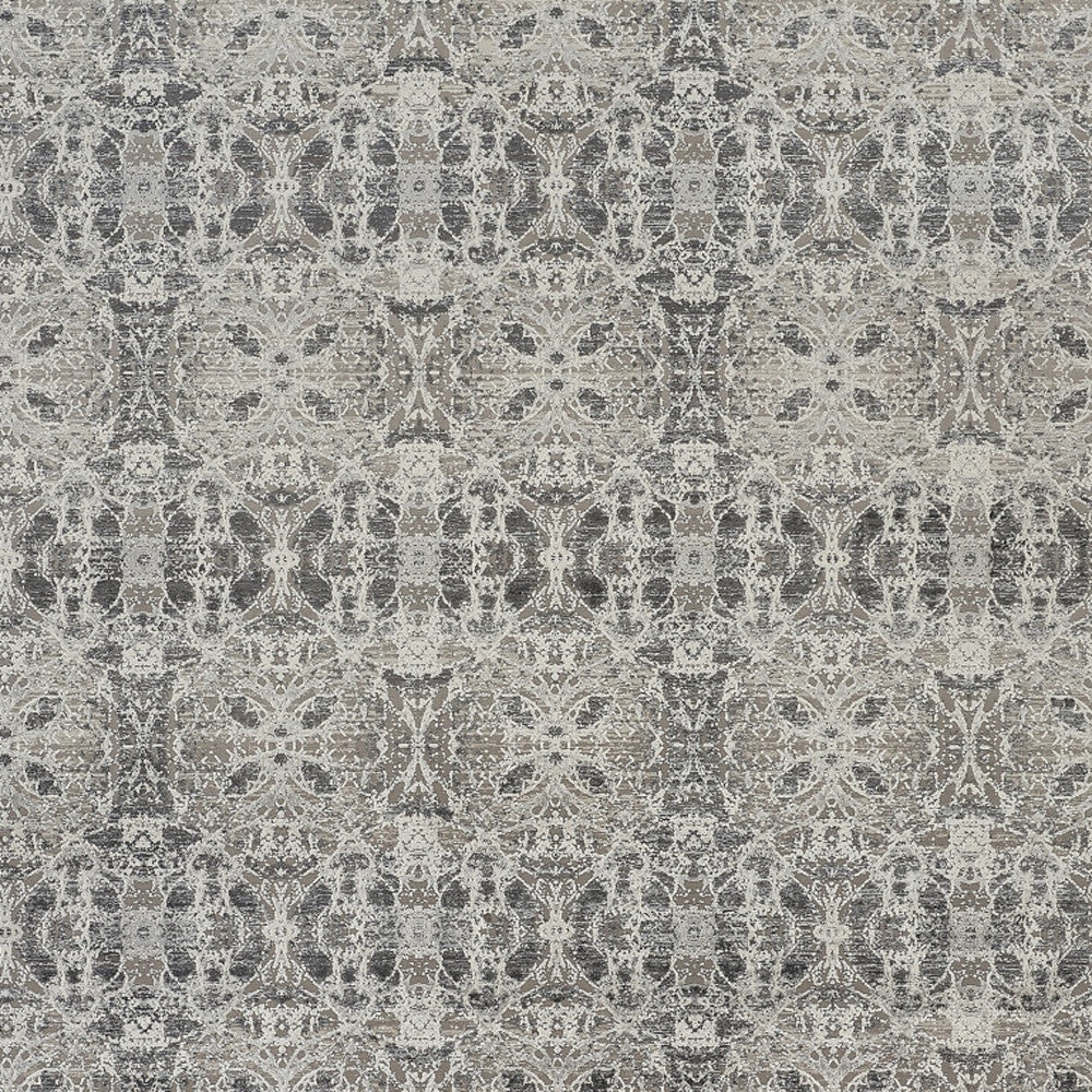 3' X 5' Ivory Taupe and Gray Oriental Power Loom Area Rug With Fringe