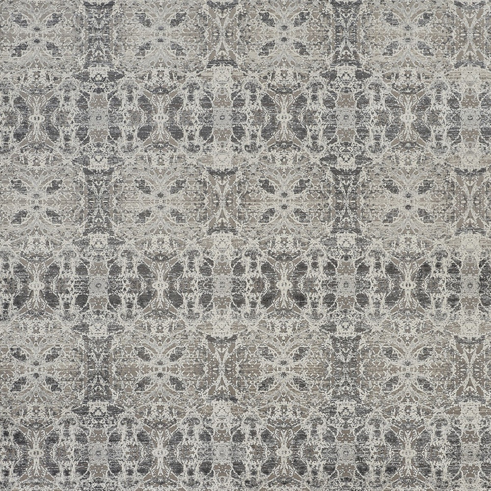 3' X 5' Ivory Taupe and Gray Oriental Power Loom Area Rug With Fringe