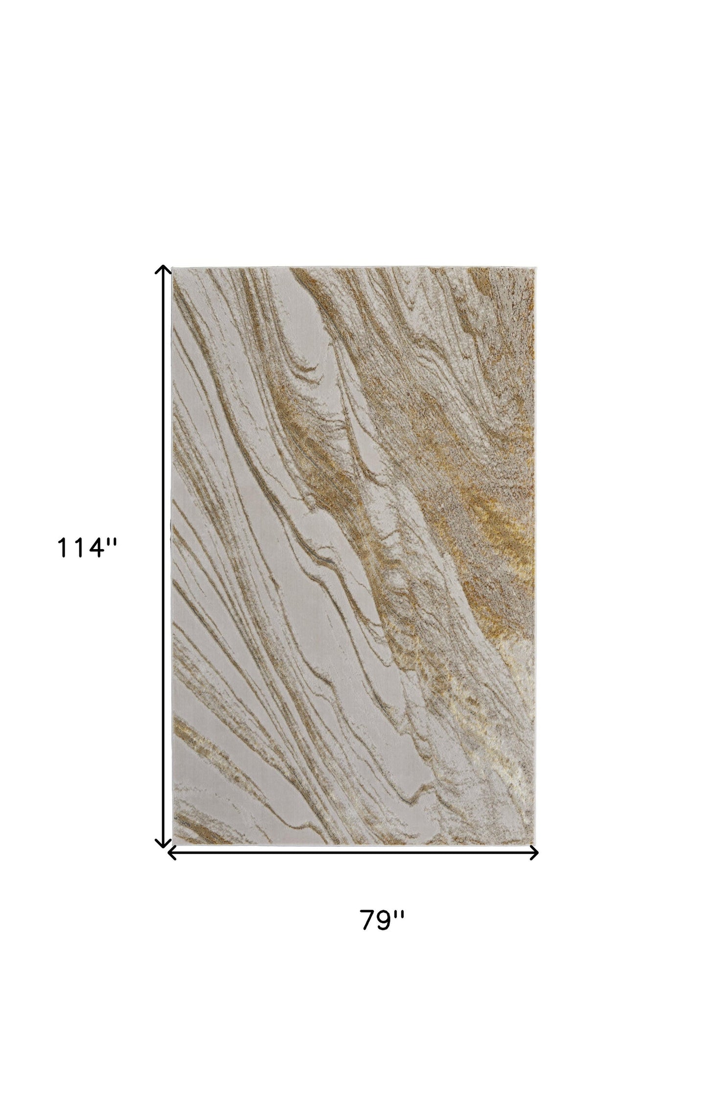 8' X 10' Ivory Brown and Gold Abstract Power Loom Area Rug