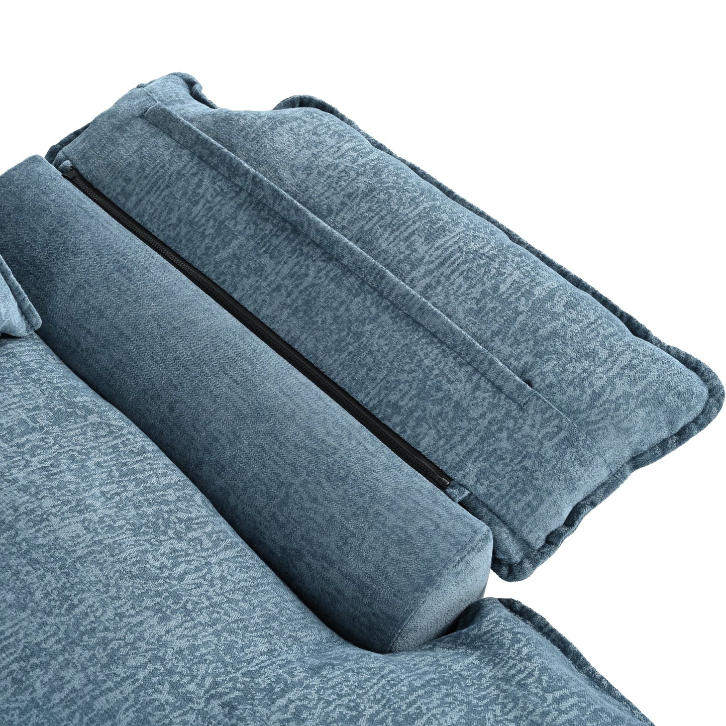 U-Shaped Chenille Sectional Sofa with Adjustable Armrest Pillows -