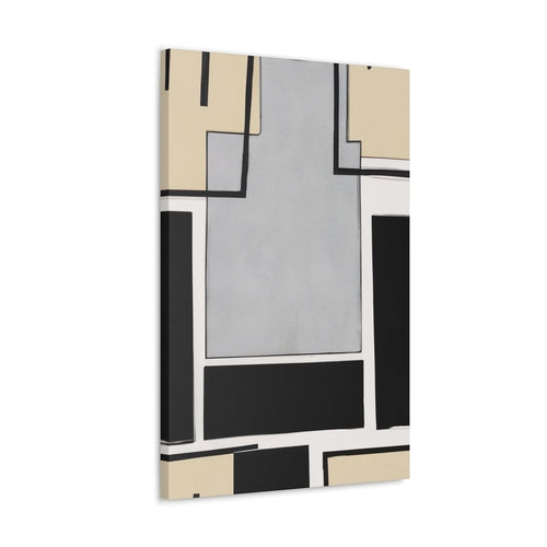 Wall Art Decor - Canvas Print Artwork - Black Grey Abstract Pattern