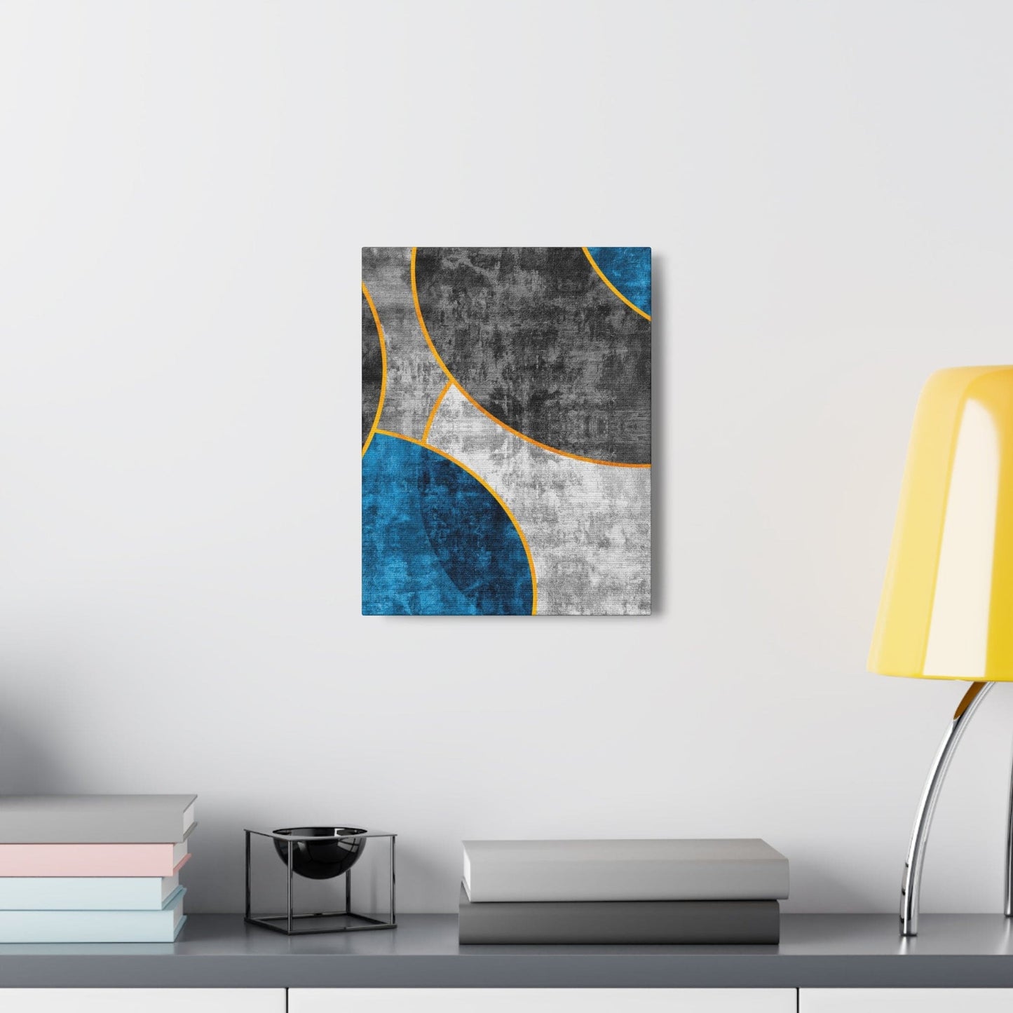 Wall Art Decor - Canvas Print Artwork - Blue Grey Design